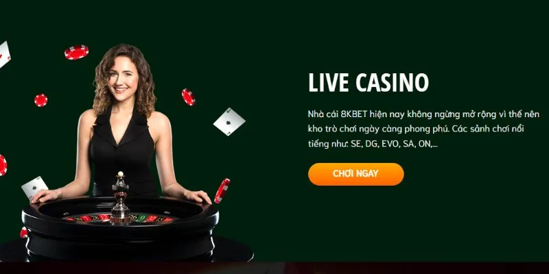 Tìm hiểu các sảnh chơi tại Casino 8KBET